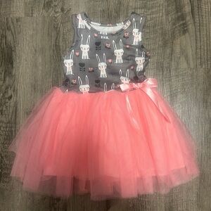 Gray and Pink Bunny Tutu Dress